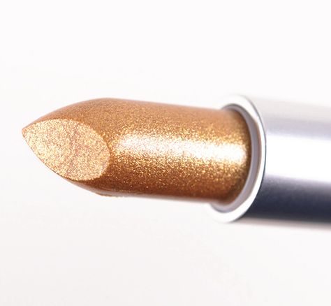 MAC Ruffian Gold Lipstick Review & Swatches Lipstick Inspiration, Crazy Lipstick, Multi Colored Eyes, Best Mac Lipstick, Golden Makeup, Gold Lipstick, Mac Cosmetics Lipstick, Gloss Eyeshadow, Tom Ford Makeup