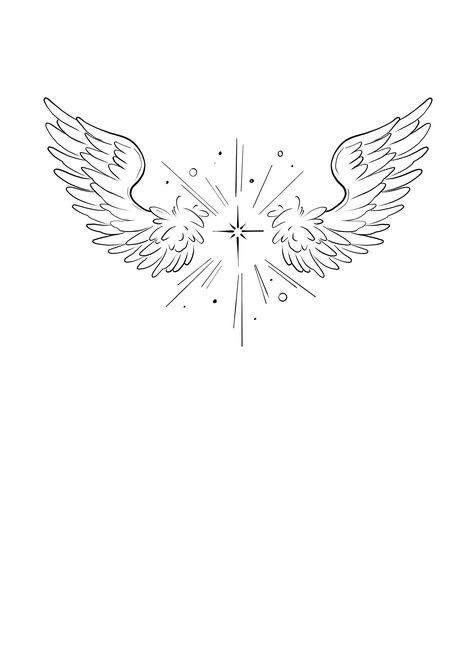 Wing Tattoo Designs For Women Back, Angels Wings Tattoo, Angel Wing Back Tattoo, Angel Wing Tattoo Designs, Angel Wings Tattoo Stencil, Angel Wings Tattoo Design, Dainty Angel Wings, Tattoos For Siblings, Angel Wing Tattoo