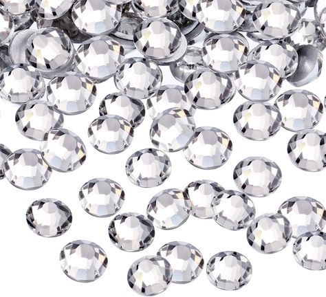 Amazon.com: 1440 Pack Crystal Flat Back Rhinestone Round Diamante Gems, Non-Self-Adhesive (Clear, 5 MM) : Arts, Crafts & Sewing Diy Earrings Studs, Kinds Of Clothes, Single Stone, Old Jewelry, Amazon Art, Crafts Sewing, Sewing Stores, Loose Beads, Clear Crystal