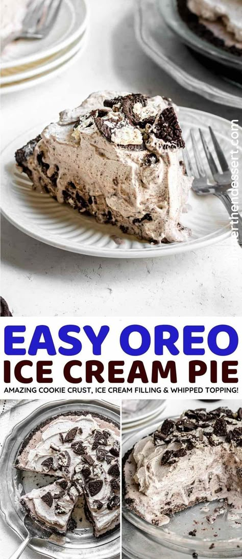 Easy Oreo Ice Cream, Oreo Ice Cream Pie, Oreo Cookie Pie, Cookie Crumb Crust, Oreo Pie Crust, Chocolate Graham Cracker Crust, Ice Cream Pie Recipe, Crumb Crust, Oreo Ice Cream Cake