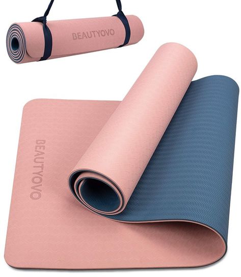 Yoga Mat with Strap, 1/3 Inch Extra Thick Yoga Mat Double-Sided Non Slip, Professional TPE Yoga Mats for Women Men, Workout Mat for Yoga, Pilates and Floor Exercises Extra Thick Yoga Mat, Large Yoga Mat, Sport Mat, Workout Mat, Men Workout, Yoga Mat Strap, Yoga Mats Best, Floor Exercises, Advanced Yoga