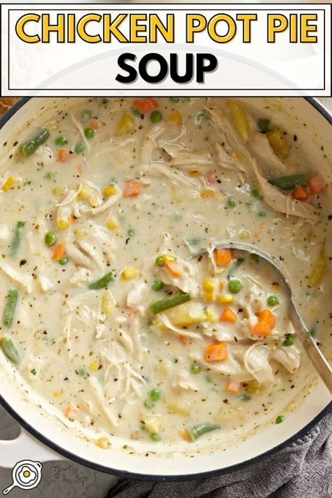 Chicken Pot Pie Soup Recipe, Creamy Chicken Pot Pie, Chicken Pot Pie Soup, Pot Pie Soup, Chicken Pot Pie Recipes, Soup And Sandwich, Easy Soups, Easy Soup Recipes, Healthy Soup Recipes