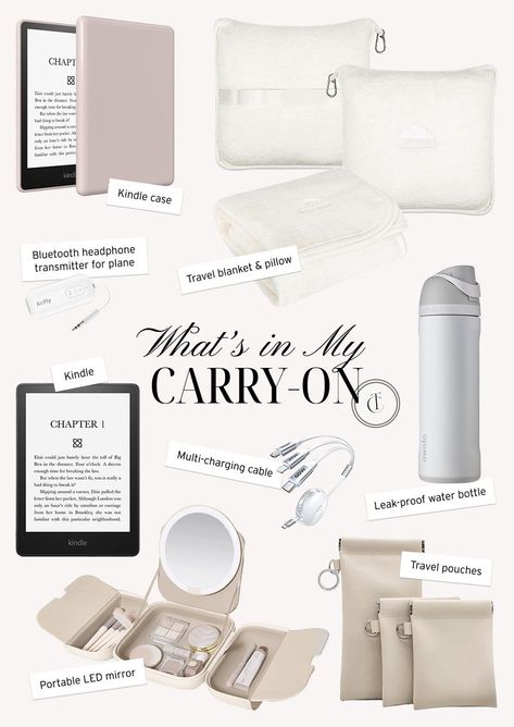 What's In My Carry On, Carry On Essentials For Teens, What To Put In Your Purse When Traveling, Neutral Graphic Design, Functional Packable Travel Accessories For On-the-go, What’s In My Travel Carry On, Bag Airport, Airport Essentials, Amazon Travel Must Haves