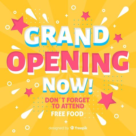 Now Open Poster, Announcements Design, Grand Opening Design, Grand Opening Banner, Business Marketing Design, Grand Open, Announcement Design, Facebook Design, Food Graphic Design