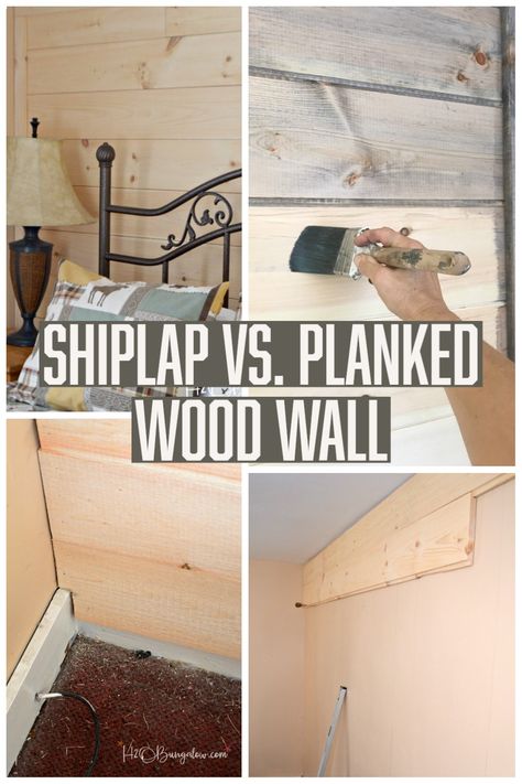 Wooden accent walls are on trend right now, and you might be considering adding one to your space. Check out this DIY shiplap versus planked wood wall tutorial to make an informed choice. Cheap Way To Do Shiplap Wall, Diy Cheap Shiplap Wall, Adding Wood Accents To Walls, How To Install Shiplap, Cheap Shiplap Wall, Cheap Shiplap, Diy Shiplap Wall, Wooden Accent Wall, Decor Upcycle