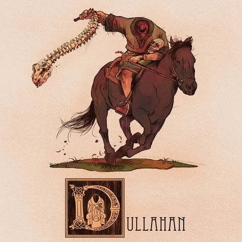 D is for Dullahan by Deimos-Remus on DeviantArt Dullahan Art, Irish Folklore, Irish Mythology, Mythical Monsters, Celtic Mythology, Mythological Creatures, Creature Concept Art, Monster Design, Creature Concept