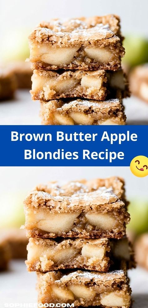 Looking for a delightful dessert that’s perfect for family gatherings? These Brown Butter Apple Blondies are rich in flavor and incredibly easy to prepare, making them an ideal sweet treat for any occasion. Browned Butter Apple Blondies, Brown Butter Apple Blondies, Apple Blondies Recipe, Apple Blondies, Classic Cookies Recipes, Cinnamon Nuts, Simple Dessert, Blondies Recipe, Fall Treats