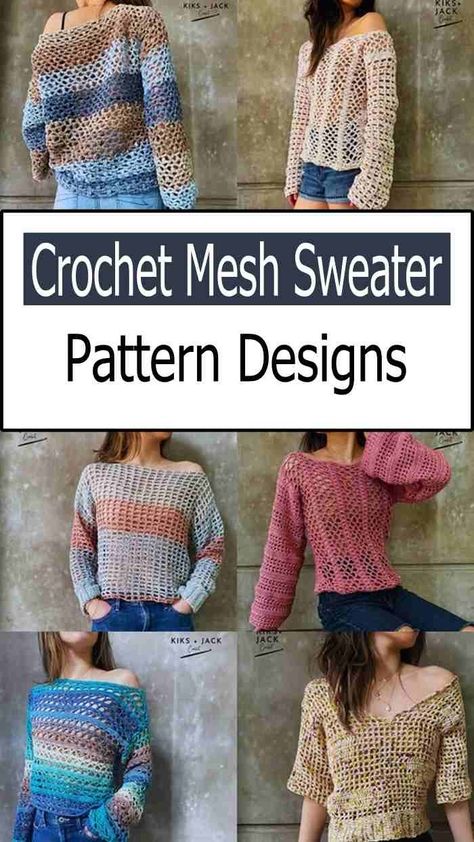 Crochet Mesh Sweater Mesh Sweater Crochet Pattern, Crochet Net Sweater, Mesh Sweater Pattern, Crochet Mesh Sweater, Boho Top Pattern, Cotton Cake, Crochet Boho Top, Mesh Sweater, Crochet Basket Pattern