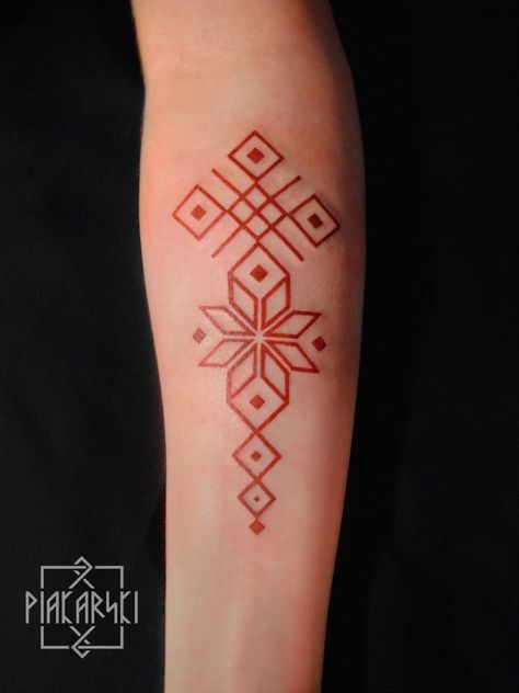 Traditional Ukrainian Tattoo, Maple Leaf Tattoos, Slavic Tattoo, Ukrainian Tattoo, Polish Tattoos, Embroidery Tattoo, Cat Tattoo Designs, Arm Band Tattoo, Band Tattoo