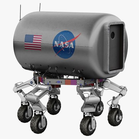 Nasa ATHLETE Robotic Lunar Rover 3D Model #AD ,#Robotic#ATHLETE#Nasa#Model Lunar Rover, Art Test, Mars Rover, 3ds Max Models, Robotics, Low Poly, Nasa, Concept Art, Sci Fi