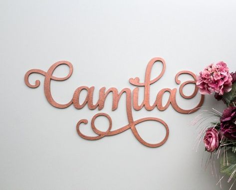 Camila Name, Baby Names Girl, Baby Name Art, Letter Nursery Decor, Wall Letters Nursery, Large Wooden Letters, Script Letters, Letter Wall Decor, Names Girl