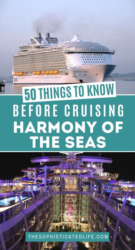 Cruising on Royal Caribbean's Harmony of the Seas? If so read these Harmony of the Seas cruise tips to have the best cruise ever. Harmony of the Seas activities & shows, Harmony of the Seas dining, cruise activities, cruise packing tips, things to do before you cruise #HarmonyoftheSeas #CruiseTips #RoyalCaribbean Alaskan Cruise Outfits, Cruise Tips Royal Caribbean, Liberty Of The Seas, Cruise Activities, Cruise Packing Tips, Royal Caribbean Cruise Lines, Carribean Cruise, Royal Caribbean Ships, Harmony Of The Seas