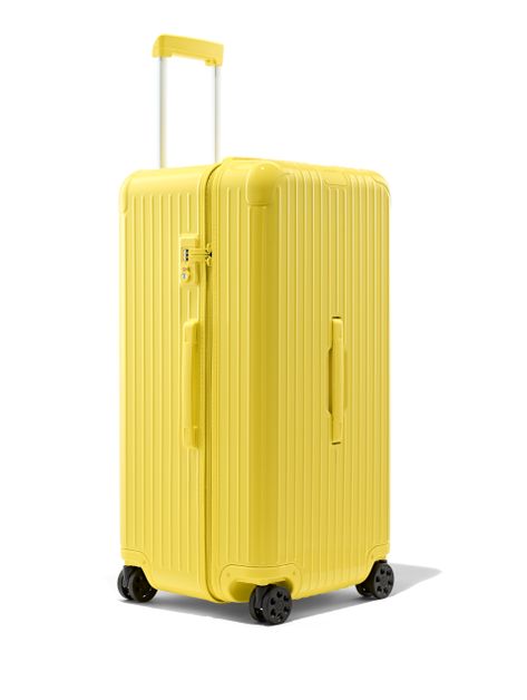 Extra Large Suitcase, Rimowa Essential, Rimowa Luggage, Penyimpanan Makeup, Cute Luggage, Hard Shell Luggage, Saffron Yellow, Large Suitcase, Air India