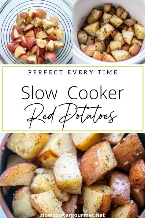 Red Potatoes In Crockpot, Crockpot Veggies, Cooking Red Potatoes, Crock Pot Vegetables, Red Potato Recipes, Slow Cooker Potatoes, Crock Pot Potatoes, Crock Pot Slow Cooker, Crockpot Recipes Slow Cooker