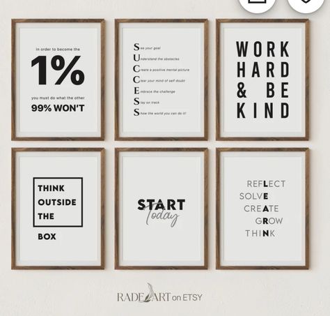 Wall Decor Living Room Ideas, Office Design Concepts, Wall Prints Quotes, Toilet Doors, Working Room, New Home Essentials, Small Frames, Inspirational Rocks, White Quote