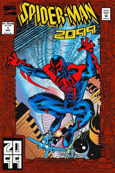 Cover Comic, Spiderman 2099, Miguel Ohara, Spider Man 2099, Miguel O Hara, Red Foil, White Pages, Horror Comics, Amazing Spiderman