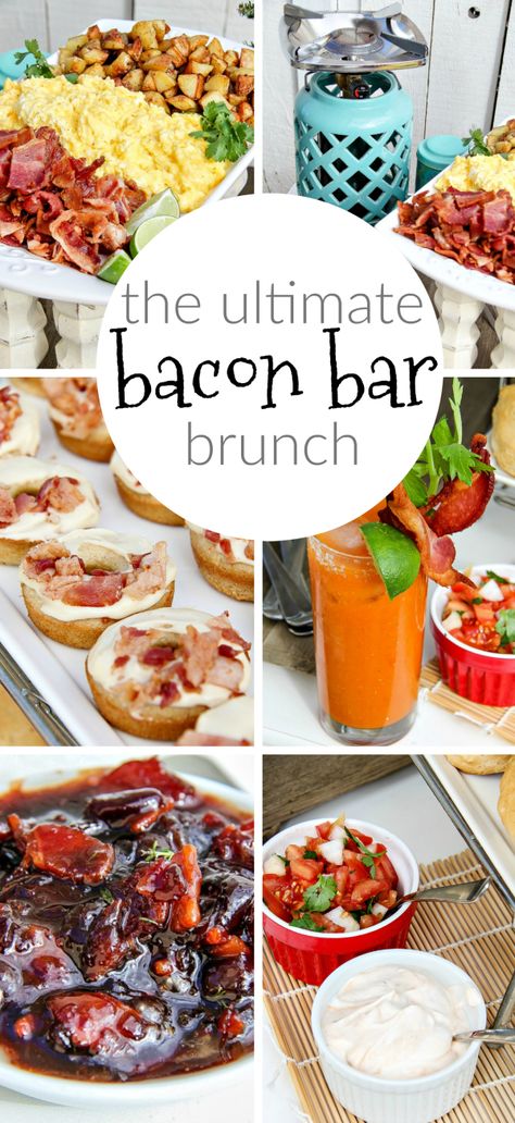 How to make the ultimate bacon bar including bacon Bloody Mary's, bacon jam, bacon tacos, and maple bacon donuts. SmithfieldBaconBar AD Bacon Tacos, Bacon Bar, Bacon Taco, Maple Bacon Donut, Bacon Donut, Brunch Bar, Bacon Jam, Perfect Brunch, Maple Bacon