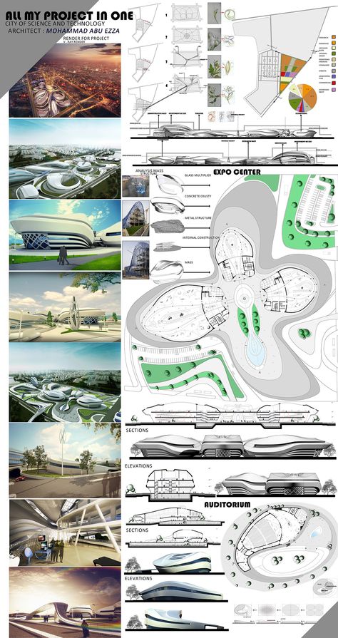 City of Science and Technology - 2013 on Behance Science Center Architecture, Technology City, Architecture Drawing Presentation, Aquatic Center, Presentation Board Design, Architecture Presentation Board, Architecture Panel, Architecture Concept Diagram, Mall Design