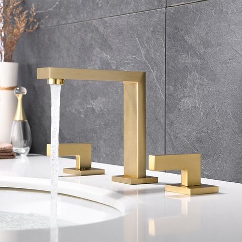 Gold Bathroom Fixtures, Cactus House, Gold Bathroom Faucet, Black Bathroom Sink, Bathroom Basin Taps, Gold Bad, Gold Faucet, Matte Black Bathroom, Gold Fixtures