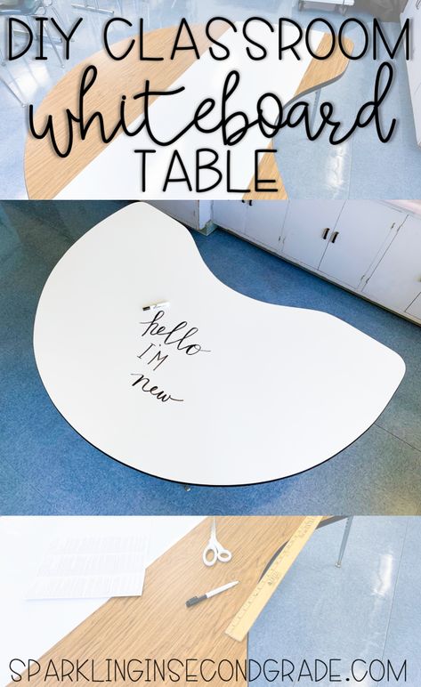 Creating your own classroom whiteboard table? Here are tips and tricks to making your classroom whiteboard table! Whiteboard Table, Whiteboard Paint, Classroom Whiteboard, Social Stories Preschool, Classroom Tables, Life Skills Special Education, Diy Classroom, Table Diy, School Psychology