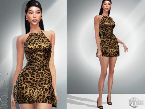 The Sims Resource - Animal Print Backless Mini Dress DO058 Sims 4 Mini Dress Cc, Sims 4 Cheetah Print Cc, Sims 4 Leopard Print Cc, Sims Accessories Cc, The Sims Resource Clothing, Sims Resource Cc, Sims 4 Cc Sims Resource, The Sims Resource Cc, Sims 4 Dress Cc