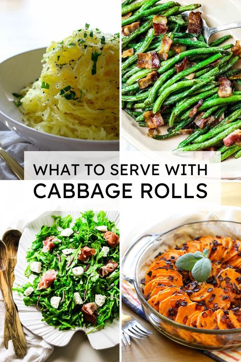 Wondering what to serve with cabbage rolls? Check out these 35 incredible side dishes that complement this comfort food so perfectly. From hearty grains to fresh salads and mouthwatering side dishes, these ideas will help you figure out what to serve with stuffed cabbage rolls. What Goes with Cabbage Rolls Side Dish For Cabbage Rolls, Sides For Cabbage Rolls, Cabbage Roll Side Dishes, What To Serve With Cabbage Rolls, Pickled Beet Salad, Lazy Cabbage Rolls, Cabbage Dishes, Unstuffed Cabbage Rolls, Stuffed Cabbage Rolls