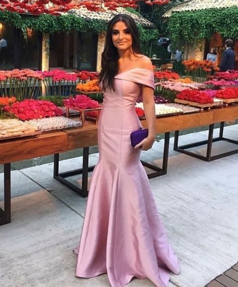 Formal Wedding Guest Attire, Mermaid Prom Dresses Long, Gowns Simple, Soiree Party, Hot Pink Prom Dress, Vestidos Maxi, Glam Dress, Satin Gowns, Formal Occasion Dress