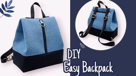 Make A Backpack, Backpack Sewing Pattern, Diy Backpack Pattern, Backpack Diy, Sling Bag Pattern, Mochila Jeans, Backpack Pattern Sewing, Backpack Sewing, Backpack Tutorial