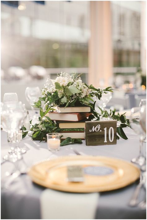 Book Centrepiece Wedding, Book Lovers Wedding, Elk Photography, Book Centerpieces, Book Themed Wedding, Literary Wedding, Downtown Indianapolis, Library Wedding, Central Library