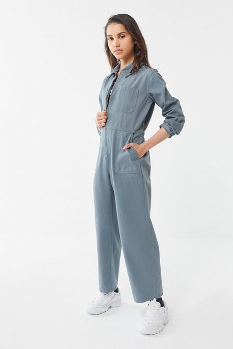 UO Rosie Utility Jumpsuit | Urban Outfitters Short Beach Dresses, Coverall Jumpsuit, Utility Jumpsuit, Fall Chic, Older Women Fashion, Bdg Urban Outfitters, Fashion Videos, Fashion Over 40, Midi Maxi Dress