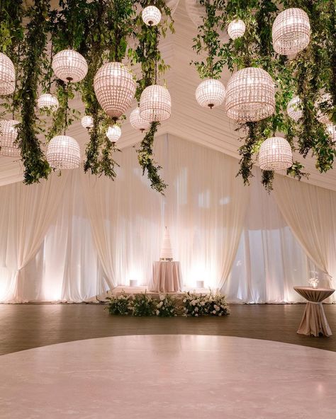 Dreamy Wedding Reception, Wedding Scent, Bridesmaids Makeup, Camera Operator, My Dreams Come True, Elegant Wedding Themes, Wedding Ceiling, Reception Dresses, Wedding Chandelier