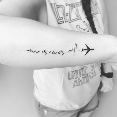 Tattoos For Travelers For Women, Small Tattoos Travel Adventure, Adventure Awaits Tattoo Ideas, Travel Word Tattoos, Adventure Word Tattoo, Just Go Tattoo Travel, Journey Tattoos For Women, Adventure Awaits Tattoo, Adventure Tattoos Women