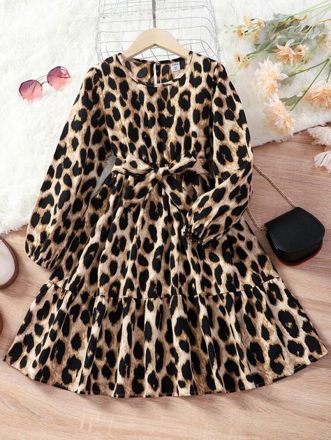 Stylish Short Dresses, Fashion Top Outfits, Designer Dresses Casual, Fancy Dress Design, Stylish Dress Book, Stylish Dresses For Girls, Leopard Dress, Round Neck Dresses, Stylish Dress Designs