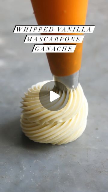 Vanilla Whipped Ganache, Flavoured Ganache Recipes, Whipped Vanilla Bean Ganache Recipe, Vanilla Ganache Recipe, Vanilla Ganache, Chocolate Mascarpone, Mascarpone Recipes, Fondant Tips, Whipped Ganache