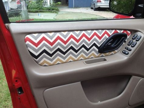 Customize your car doors with a little glue and fabulous fabrics Reupholster Car Interior, Stitch 626, Interior Makeover, Car Accessories Diy, Custom Car Interior, Cute Fabric, Door Panels, Duck Canvas, Stepping Stone