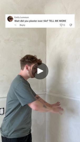 50K views · 890 reactions | 45 SQ FT Small Bathroom Makeover | Yes I did plaster over my bathroom tile (and walls and ceiling)! 🤩 Going through the work of ripping out all the tile, dry walling and refinishing the... | By Lone Fox | Facebook Venetian Plaster Shower Walls, Bathroom Plaster Walls, Plaster Over Tiles, Plaster Over Tile Bathroom, Plaster Bathroom, Remodel Hacks, Unit Kitchen, Lone Fox, Diy Plaster