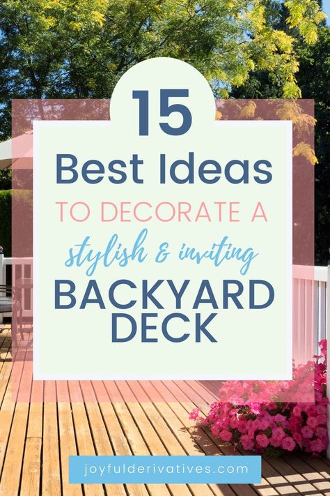 Large Decks Ideas, Large Outdoor Deck Decorating, Budget Deck Decorating Ideas, Party Deck Ideas Backyards, Patio Deck Ideas Decor, Comfy Deck Ideas, Second Story Deck Decorating Ideas, Decking Decor Ideas, Outside Deck Decor