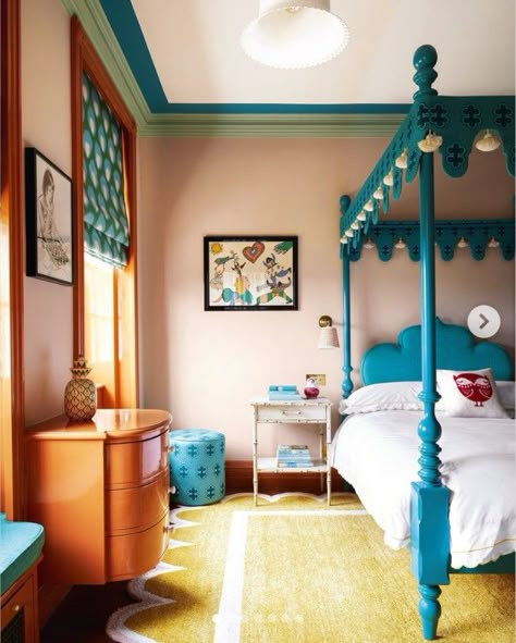 Sulking Room Pink, Colourful Eclectic, Rugs For Kids, Rooms For Kids, Georgian Style Homes, Big Boy Bedrooms, Yellow Room, Kids Bedroom Design, Bed Bedding