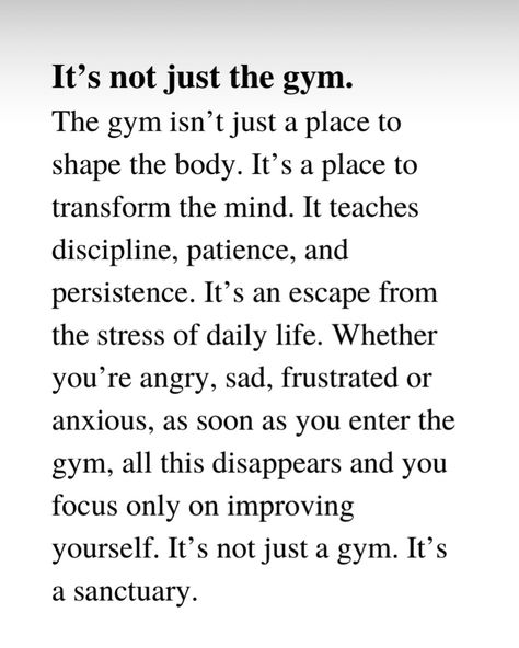 It’s not just the gym! 🥹 The Gym Is My Therapy, Gym Therapy Quotes, Gym Is My Therapy, Gym Therapy, Health Fitness Quotes, Gym Quotes, Therapy Quotes, Gym Quote, Fitness Health