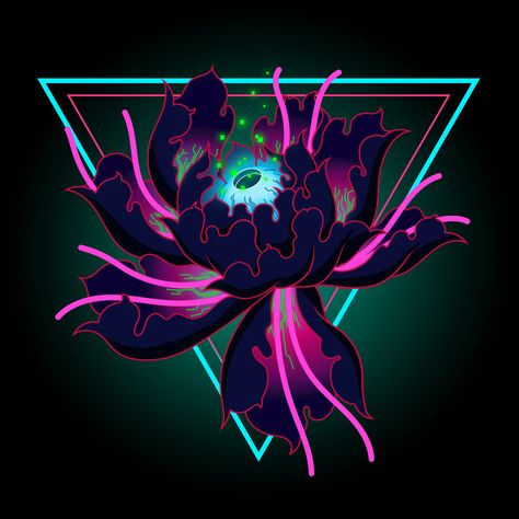 Cyberpunk Flower, Japanese Peony, Cyberpunk Inspiration, Cyberpunk Tattoo, Pop Art Tattoos, Neo Tokyo, Yearbook Themes, Neon Flowers, Dark Artwork