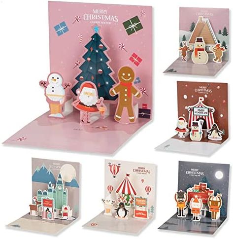 Pop Up 3D Christmas Cards with Envelopes, 6 Pack Funny Merry Xmas Cards Cute Santa Elk Gingerbread Man, SUMAIRS 2021 New Happy Christmas Greeting Card Luxury Multipack for Kids Friends : Amazon.co.uk: Stationery & Office Supplies Immagini Grinch, Happy Christmas Greetings, Pop Up Christmas Cards, 3d Christmas Cards, Cute Christmas Cards, Pop Up Greeting Cards, Invitation Card Party, Fun Christmas Cards, Christmas Holiday Greetings