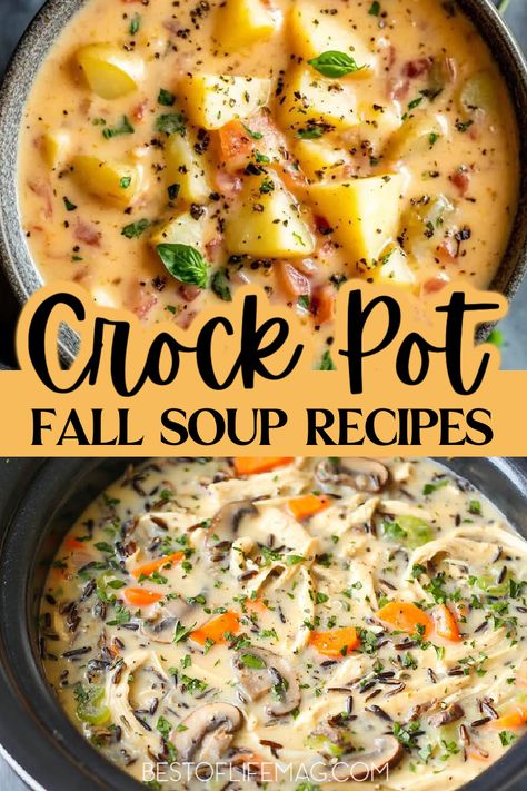 Best Fall Soup Recipes Crockpot, Crockpot Soup Recipes Slow Cooker, Healthy Crockpot Soups, Healthy Soup Recipes For Crockpot, Slow Cooker Fall Recipes, Crockpot Recipes For Fall, Crockpot Soup Recipes Healthy, Soups In A Crock Pot, Fall Soups Crockpot