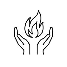 Isolated Black Outline Icon Of Flame In Hands On White Background. Line Icon Of Fire And Hands. Symbol Of Healing Stock Vector - Illustration of holding, drawing: 134445556 Hands Holding Flame Tattoo, Hand Holding Fire Drawing, Hands Holding Fire Tattoo, Fire Drawing Simple, Healing Drawing Ideas, Hand Holding Fire, Black Outline Drawings, Fire Line Art, Wise Logo