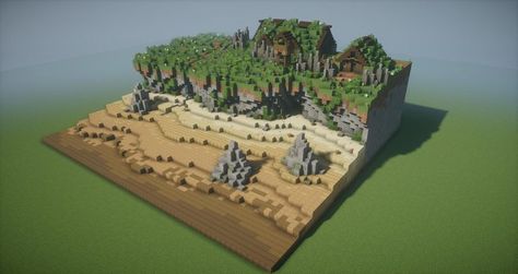 Minecraft Terraforming Tips, Minecraft End Island Transformation, Minecraft Plains Base, Minecraft Boulder Design, Minecraft Hill Terraforming, Minecraft Custom Cliff, Minecraft Cliff Design, Minecraft Cliffside Terraforming, Minecraft River Terraforming