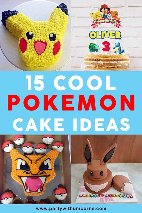 Are you planning on Making a Pokemon birthday cake for your kid’s Pokemon party? We have all the ideas you need include easy pokemon cakes, Fondant pokemon cakes, buttercream pokemon cakes, pokemon cupcakes, pokemon cake toppers and more. #pokemon #pokemoncake #pokemonbirthday Buttercream Pokemon Cake, Pokemon Cake Ideas Buttercream, Pikachu Cupcake Cake, Pikachu Cake Tutorial, Pokemon Treats, Pokemon Cake Ideas, Pokémon Cakes, Charizard Cake, Cupcakes Pokemon