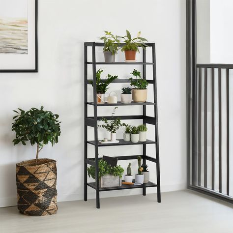 PRICES MAY VARY. 🎋 Premium Quality Construction - Crafted from durable and stable bamboo material, our ladder shelf is built to last. Its surface is meticulously painted to enhance protection against wear and tear while adding a touch of elegance to any room. Plus, its odorless, insect-free, and repellent qualities make it the perfect choice for indoor use, ensuring a clean, fresh, and pest-free environment for your home. 🎋 Optimized Functionality - Experience superior storage with our 4-tier Ladder Shelving Unit, Functional Kitchen Storage, Bamboo Ladder, Window Plant Shelf, Storage Ladder, Plant Ladder, Bamboo Ladders, Kitchen Storage Units, Standing Display