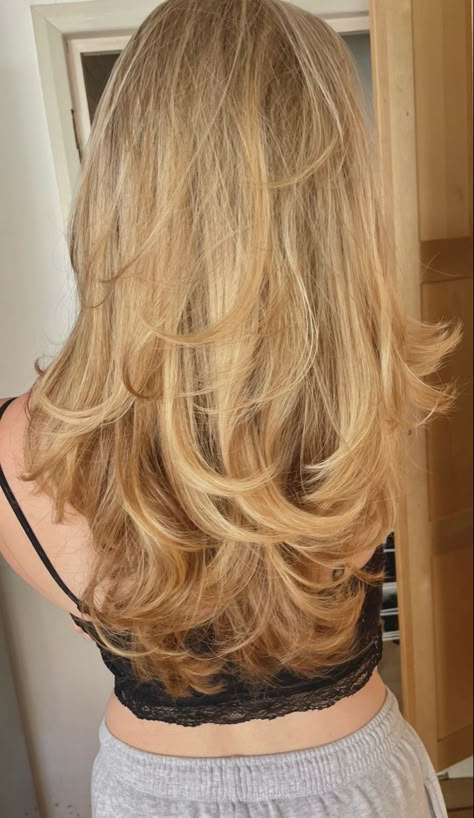 Long Layers For Blonde Hair, Beige Blonde Hair On Tan Skin, Solid Golden Blonde Hair, Topanga Hair Long, Light Honey Blonde Hair With Highlights, Caramel Blond Hair, Natural Golden Blonde Hair, Dirty Blonde Hair With Blonde Highlights, Blonde Highlights Golden