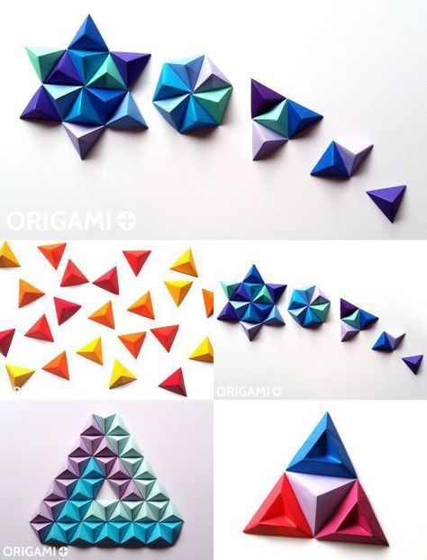 Origami Pyramid Pixels for 3D Paper Wall Art 3d Paper Tree, Origami Pyramid, Origami Wall Art, Origami Star Box, Geometric Origami, Origami For Beginners, Origami Ideas, Origami Love, Origami Paper Art