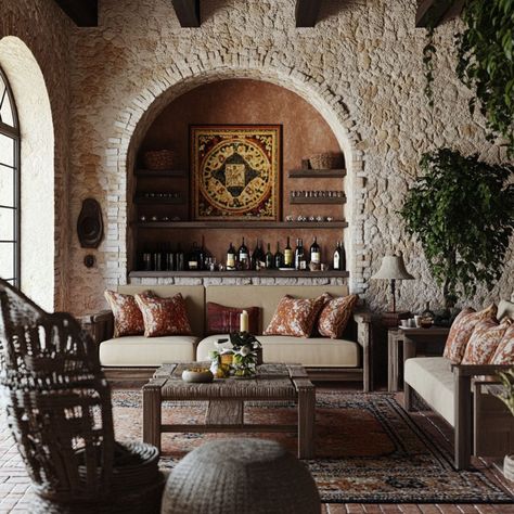 10 Mediterranean Living Room Ideas: Create Cozy and Inviting Spaces with Rustic Elegance | Florgeous Spanish Mediterranean Living Rooms, Mediterranean Living Room Ideas, Tile Around Fireplace, Mediterranean Beach House, Mediterranean Living Rooms, Mediterranean Beach, Mediterranean Living Room, Spanish Mediterranean, Mediterranean Living