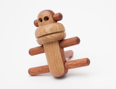 WOODEN MONKEY Toy Monkey, Behance Project, Woodturning, Toy Figures, Wooden Diy, Wood Turning, Monkeys, Wooden Toys, Toys